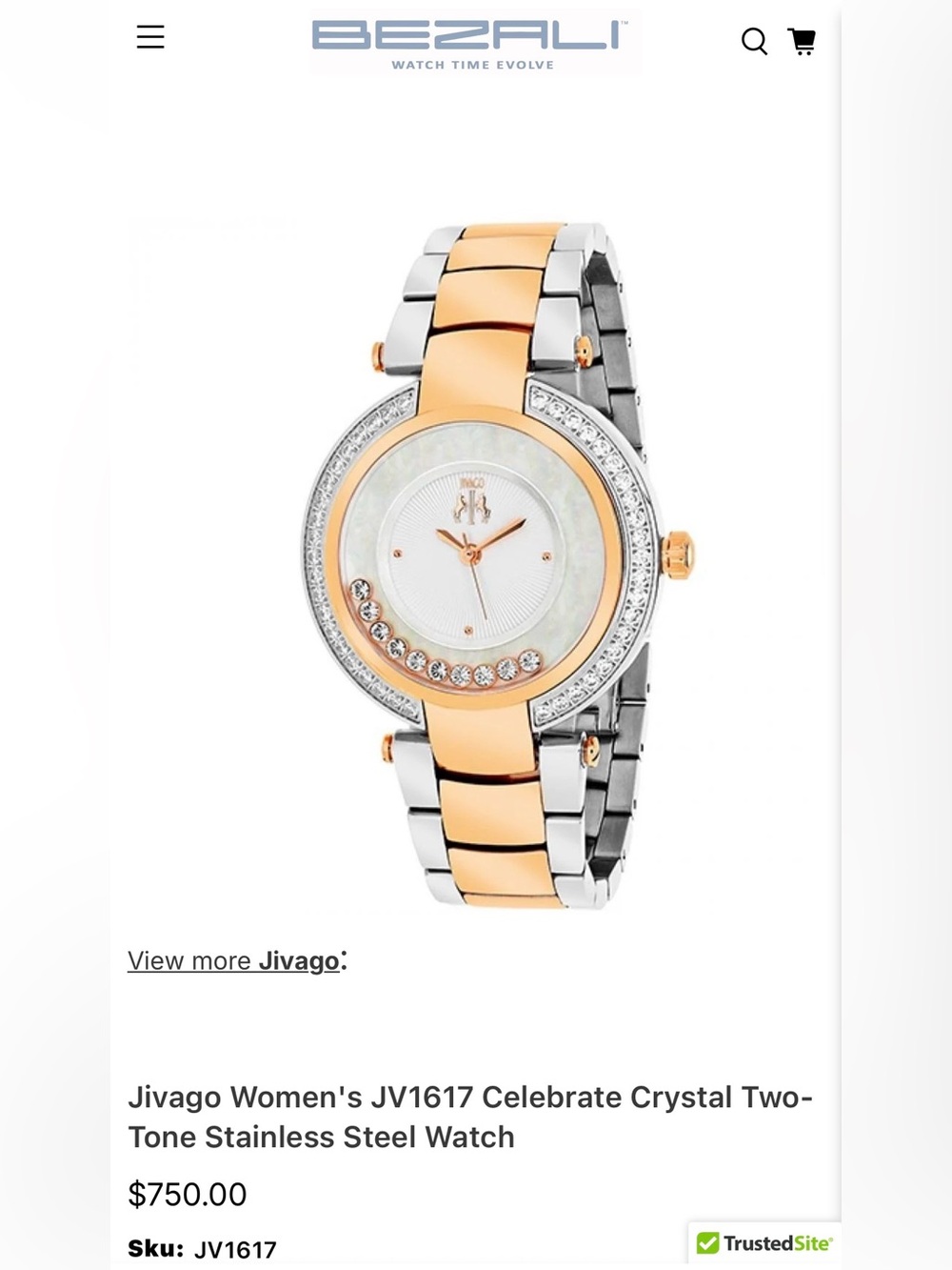 NWOT Jivago Women's JV617 Celebrate Crystal Two-tone Stainless Steel Watch - Picture 13 of 13